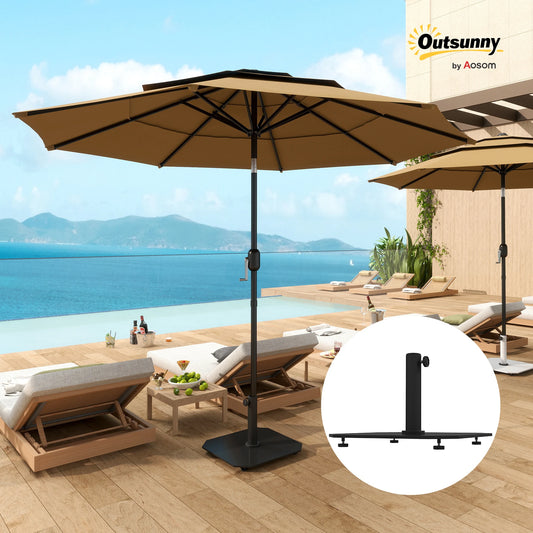 Outsunny Metal Square Patio Umbrella Base For Outdoor Garden