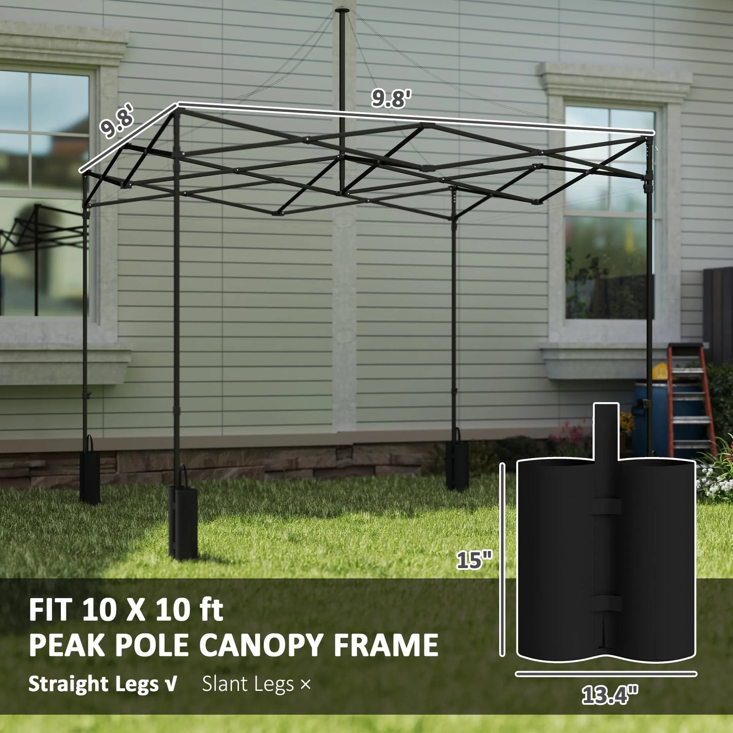 Outdoor UPF50 Oxford Canopy Replacement Top For Peak Poles