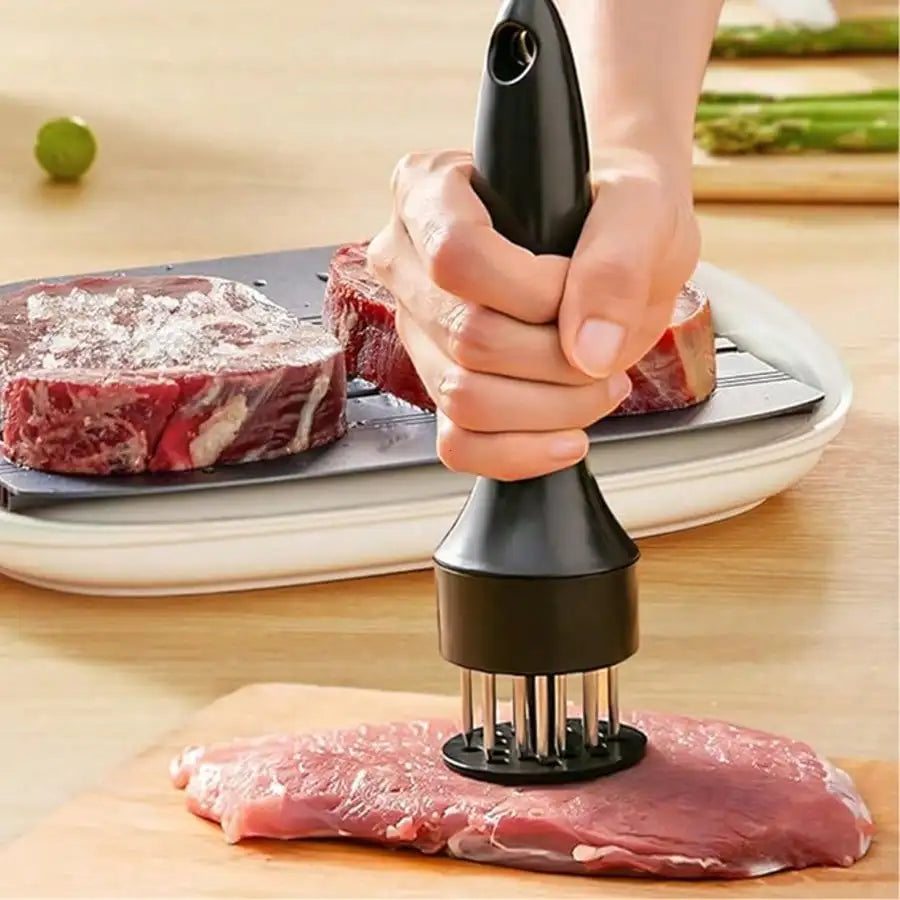 Stainless Steel Meat Tenderizer With Needle Blades Steak Kitchen Tool
