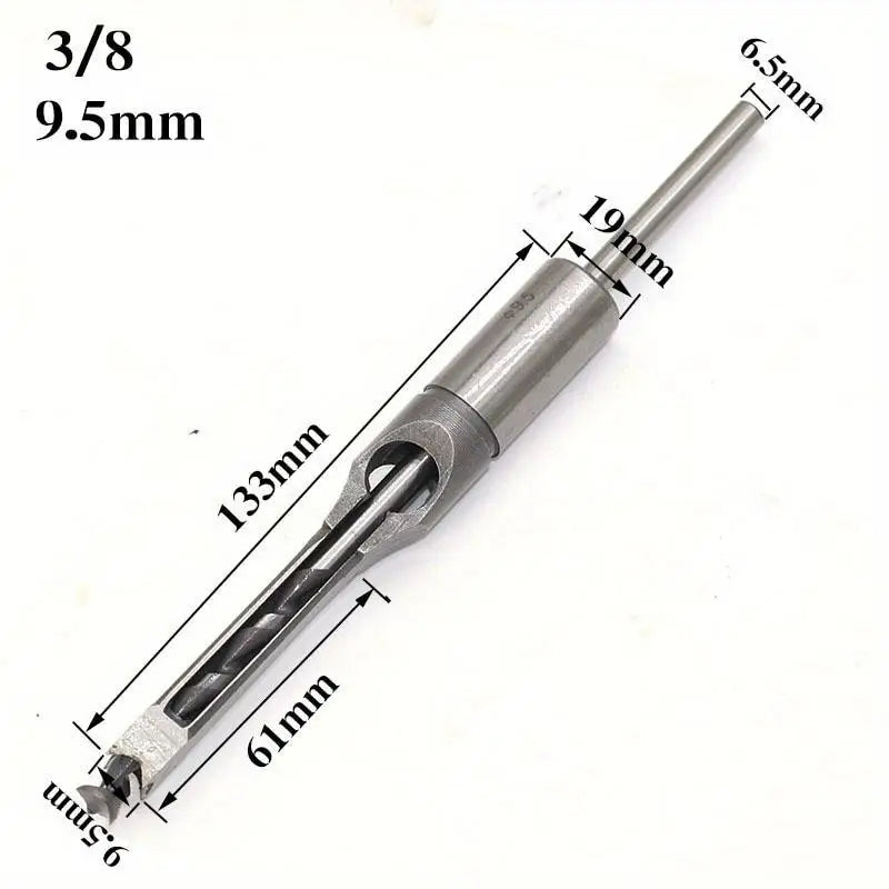 Carbon Steel Square Auger Mortising Woodworking Drill Bit Set