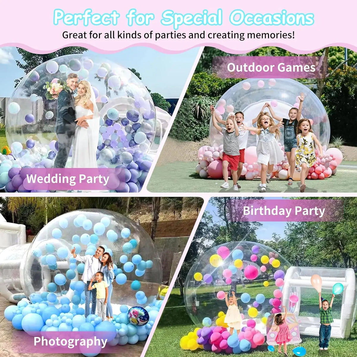 Vancen Clear PVC Inflatable Bubble Dome Tent With Blower