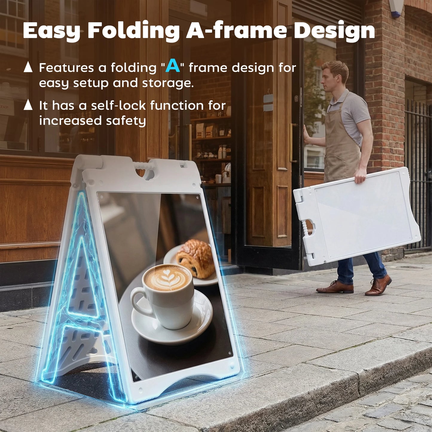 Weatherproof A Frame Sandwich Board Sign With Weighted Base