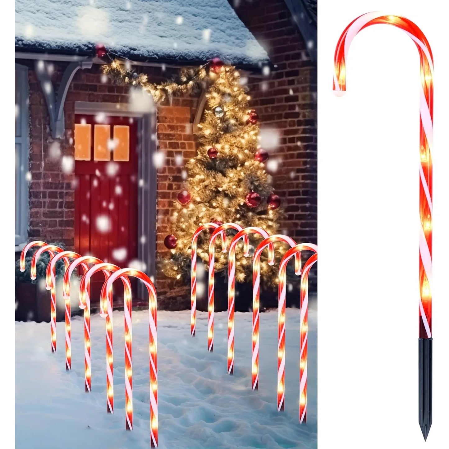 Joyfy Christmas Candy Cane Pathway Decorative Outdoor Lights