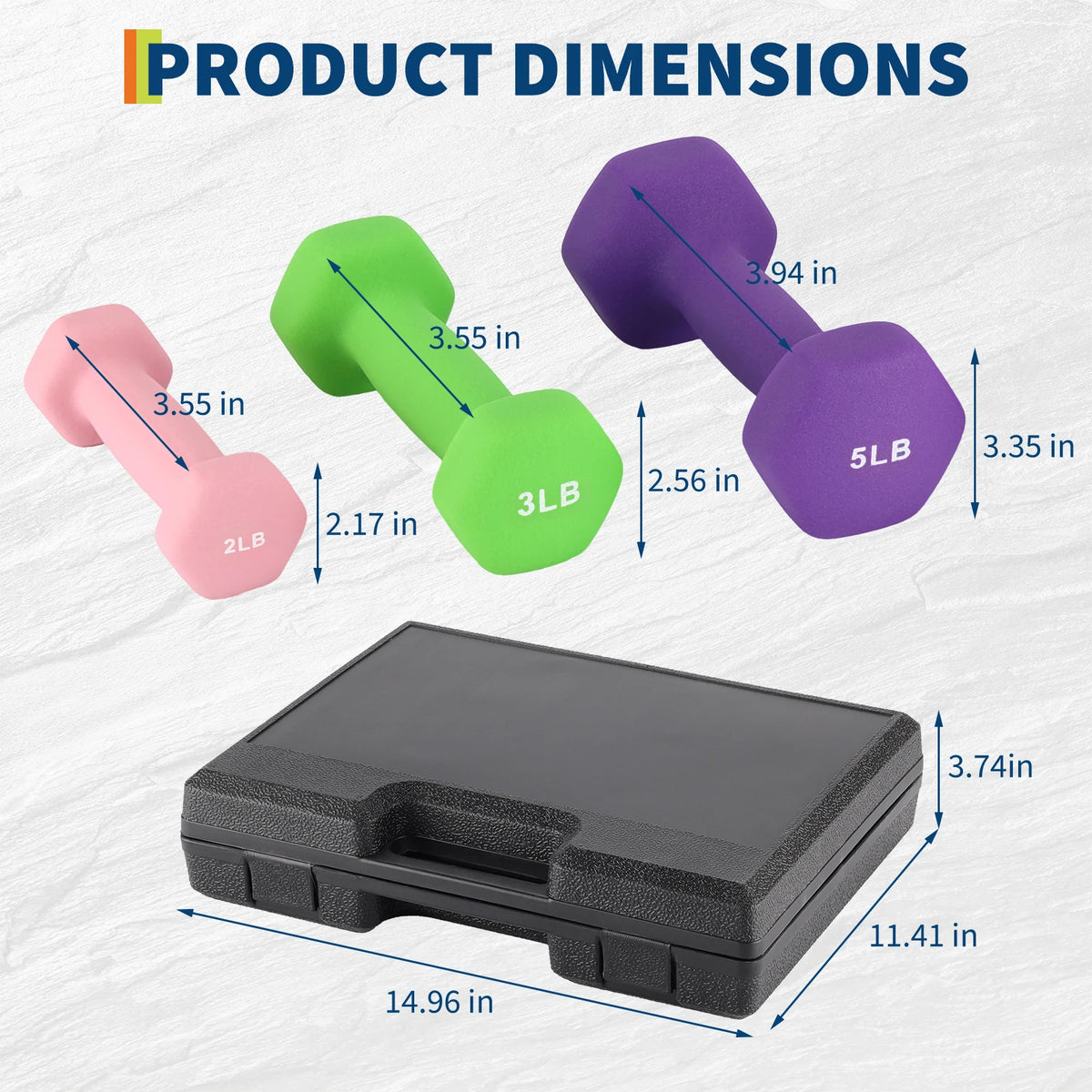 Amkui Neoprene Dumbbell Set With Storage Rack For Strength Training