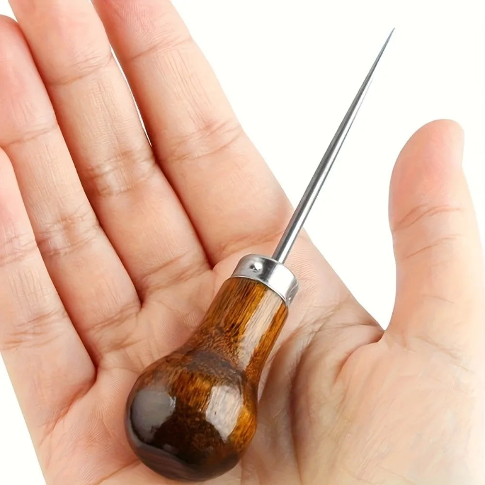 Solid Steel Gourd Awl For Leather Crafting And Shoe Repair
