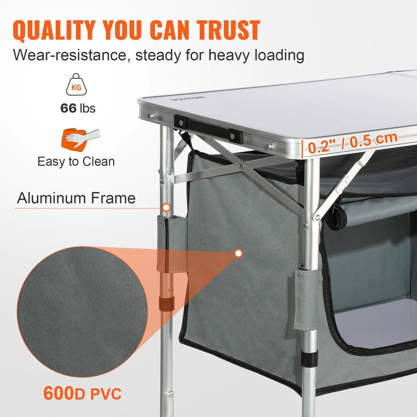 VEVOR Folding Camping Kitchen Table For Outdoor Picnic
