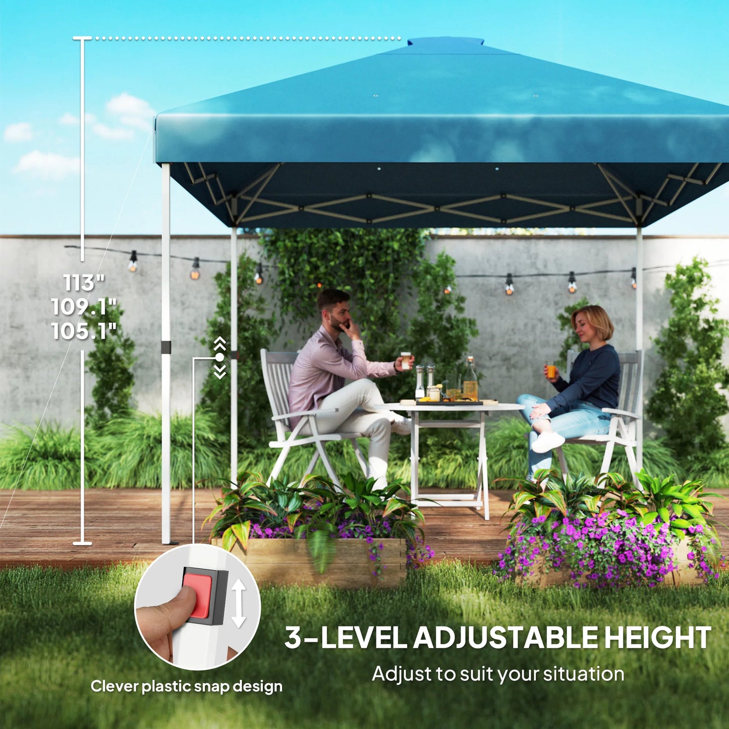 Outsunny Pop Up Canopy Tent With Two Heavy Duty Half Sidewalls