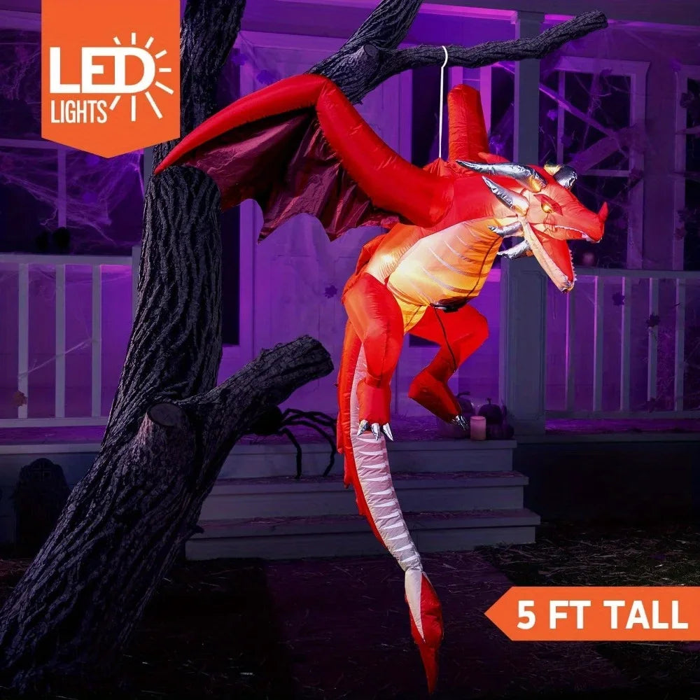 Joyfy Flying Dragon Inflatable Halloween Decor With LED Lights