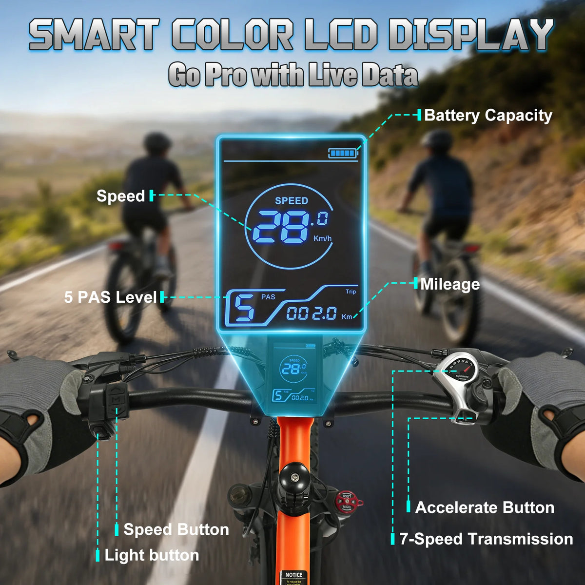 OBX Peak Electric Fat Tire Mountain Bike with Lithium Battery