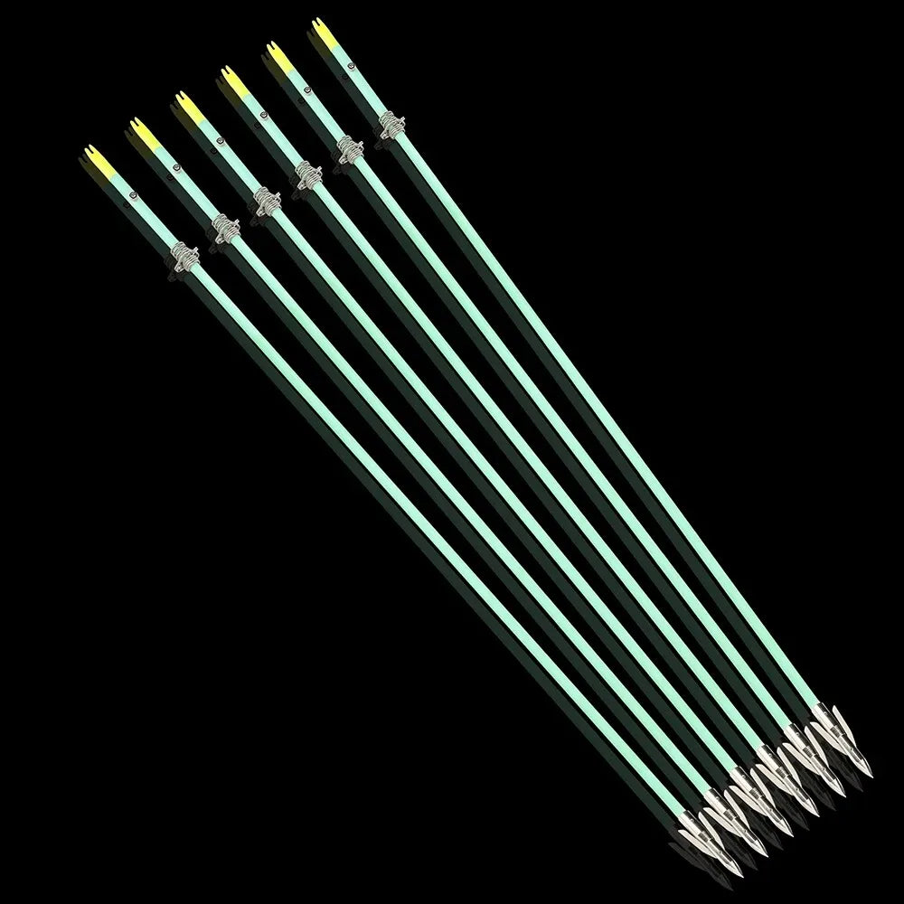Archery Bowfishing Arrows Fiberglass Shaft Carbon Steel Arrowheads Outdoor
