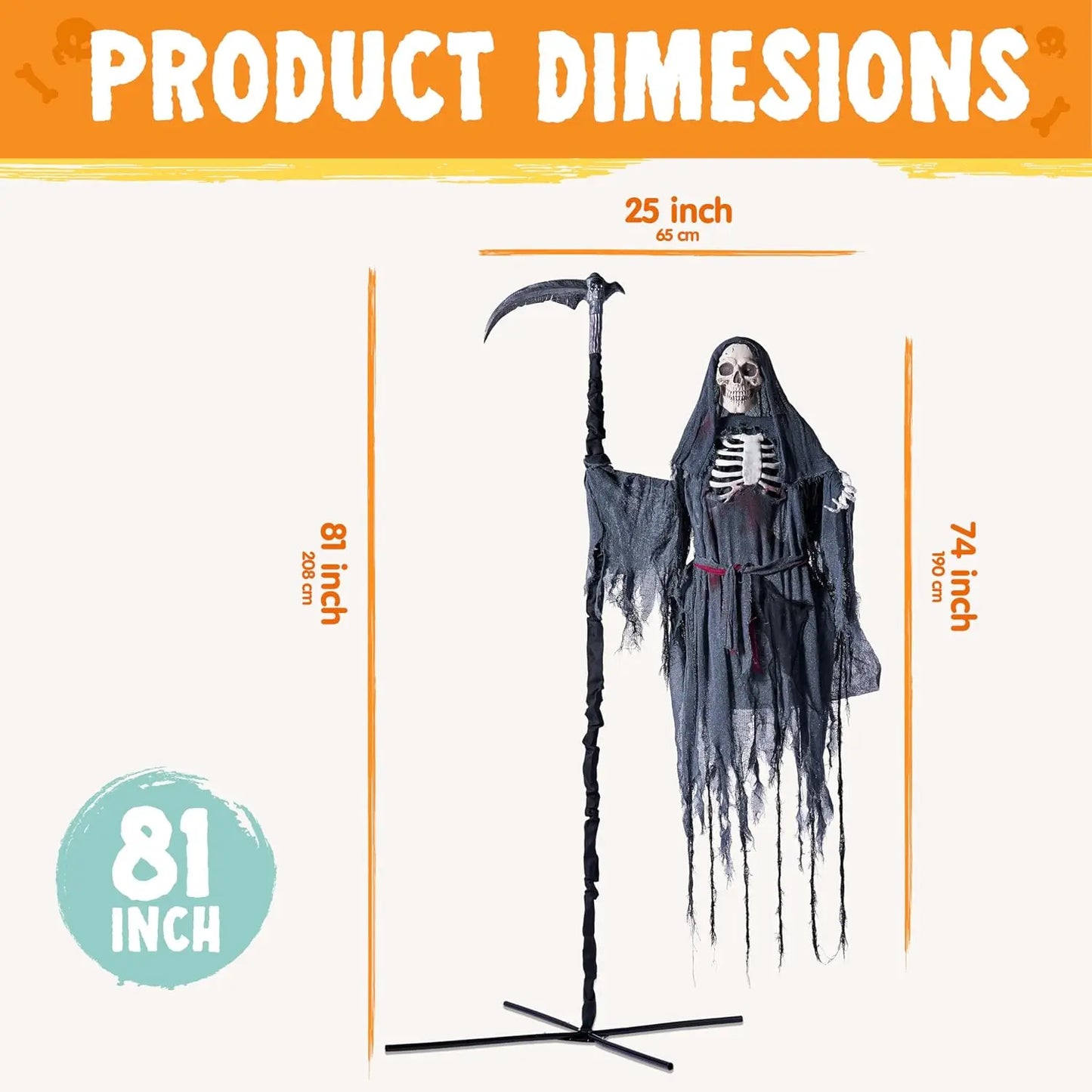 Joyfy Animated Flying Grim Reaper Halloween Garden Decor