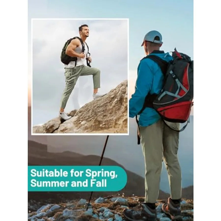 Hidkat Men's Hiking Pants Quick-Dry Lightweight Sweatpants Outdoor Fishing Pants Water Resistant with Zipper Pockets