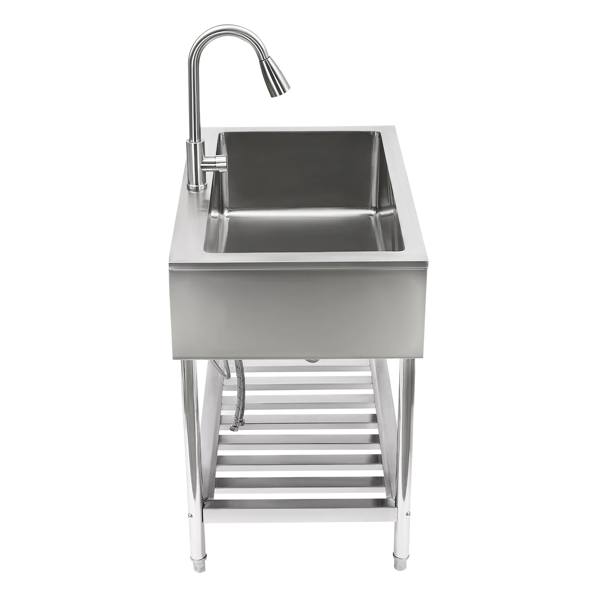 Stainless Steel Utility Sink With Faucet And Drainboard
