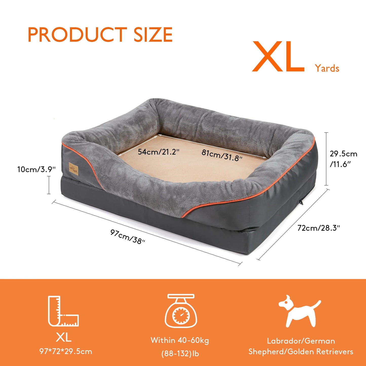 Bingopaw Waterproof Dog Bed With Removable Washable Fleece Cover