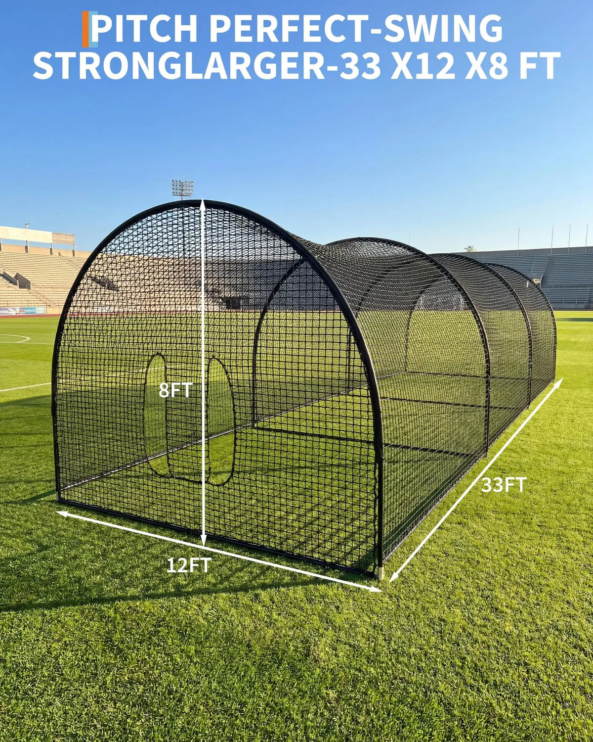 33Ft/22Ft Baseball Batting Cage, Baseball Training Equipment Netting Cages, with Frame & Net – Practice Hitting, Pitching & Golf in Backyard or Field