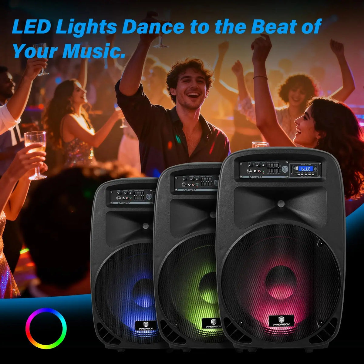 Proreck Powered PA Speaker System Bluetooth FM Remote Control