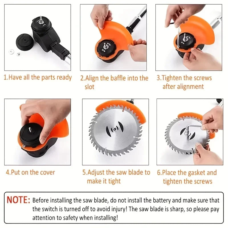 Wireless Electric Weed Trimmer And Lawn Edger With Dual Batteries
