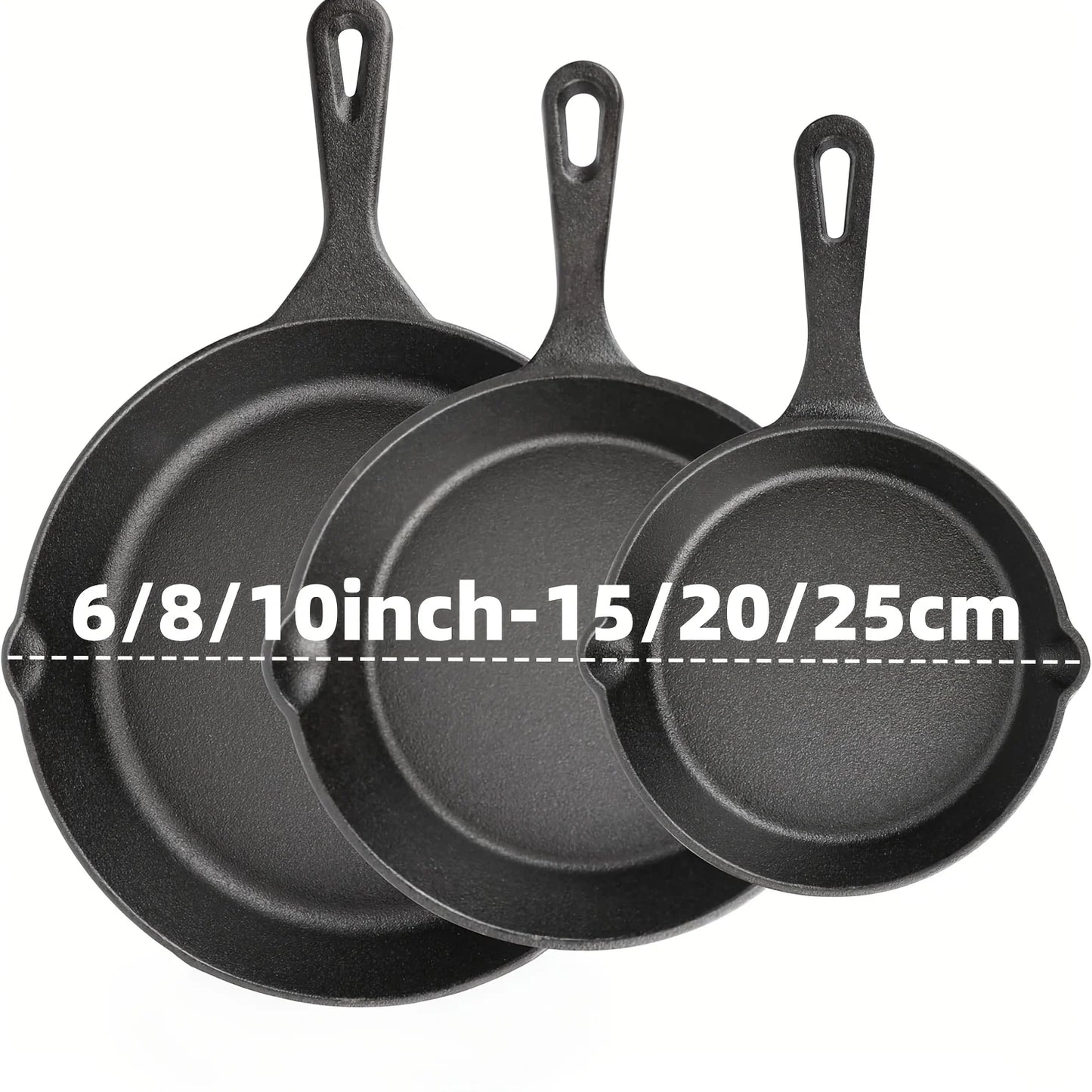 AEDG Preseasoned Cast Iron Skillet Cookware Set For Home