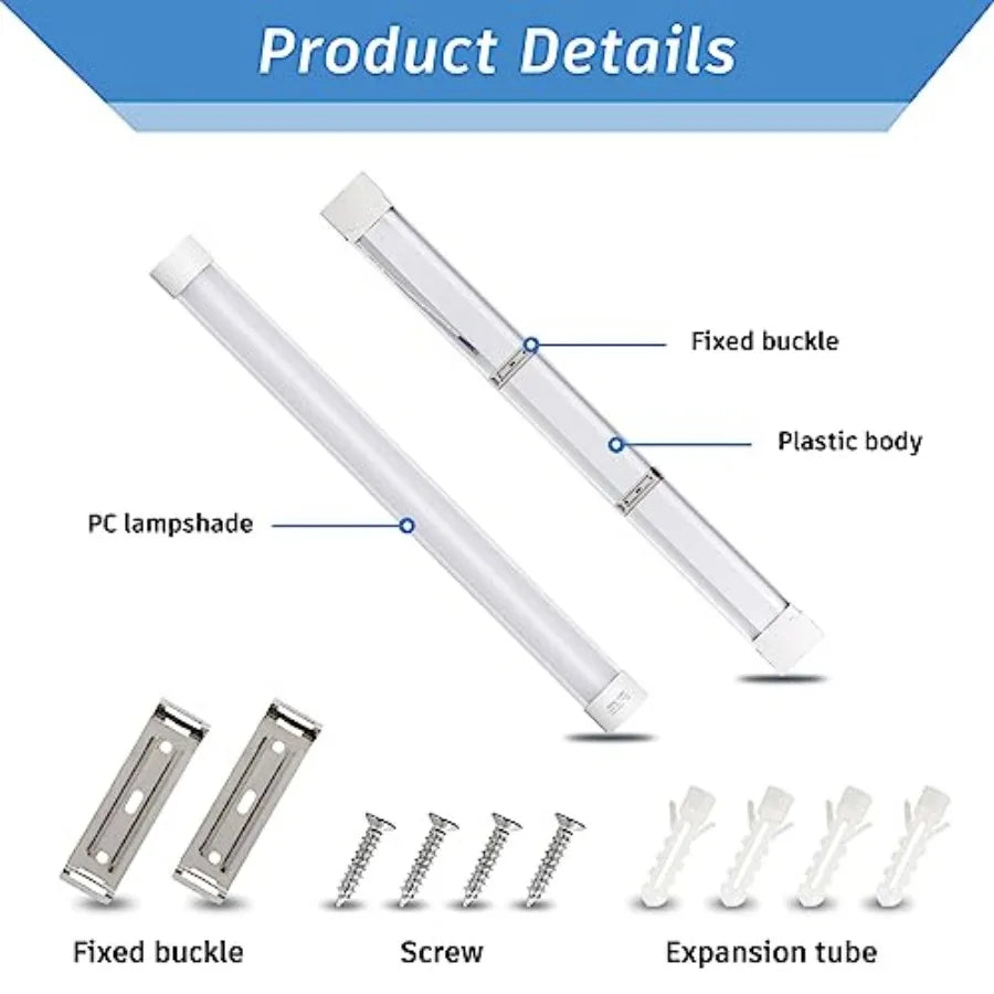 Solar Powered Smart LED Batten Light For Indoor Ceiling Mount