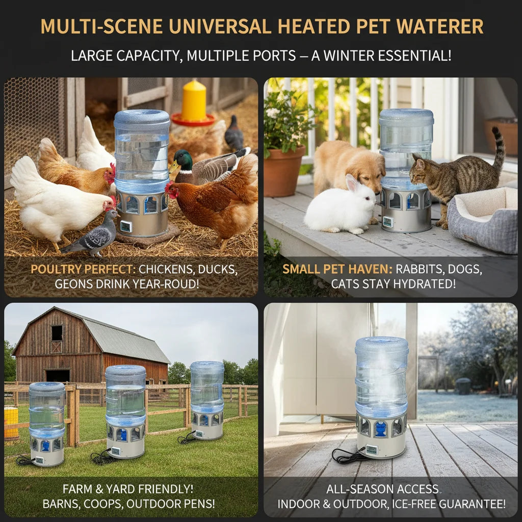 Stainless Steel Heated Chicken Waterer With Auto Thermostat
