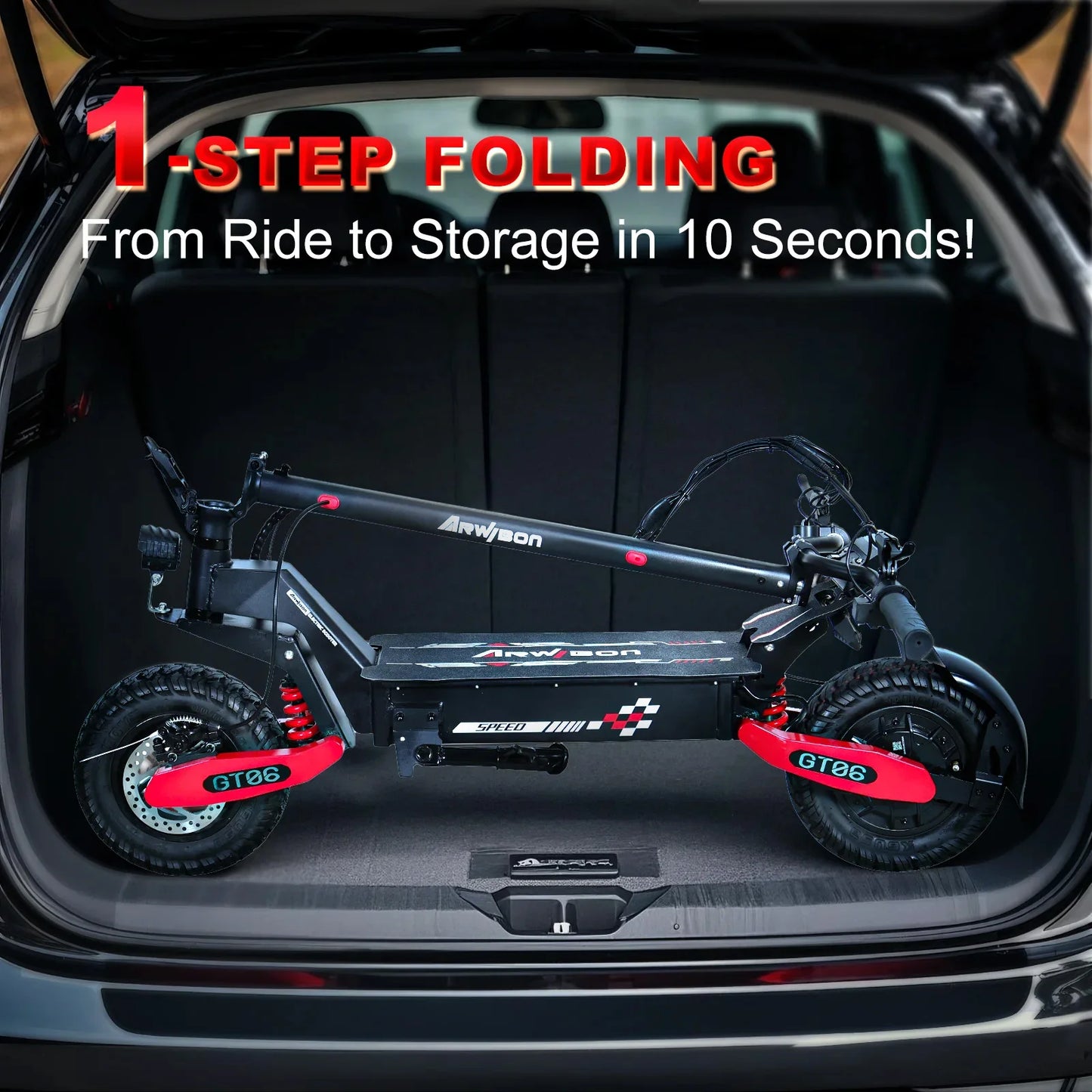 Heavy Duty Folding Electric Scooter For Adults With Dual Suspension
