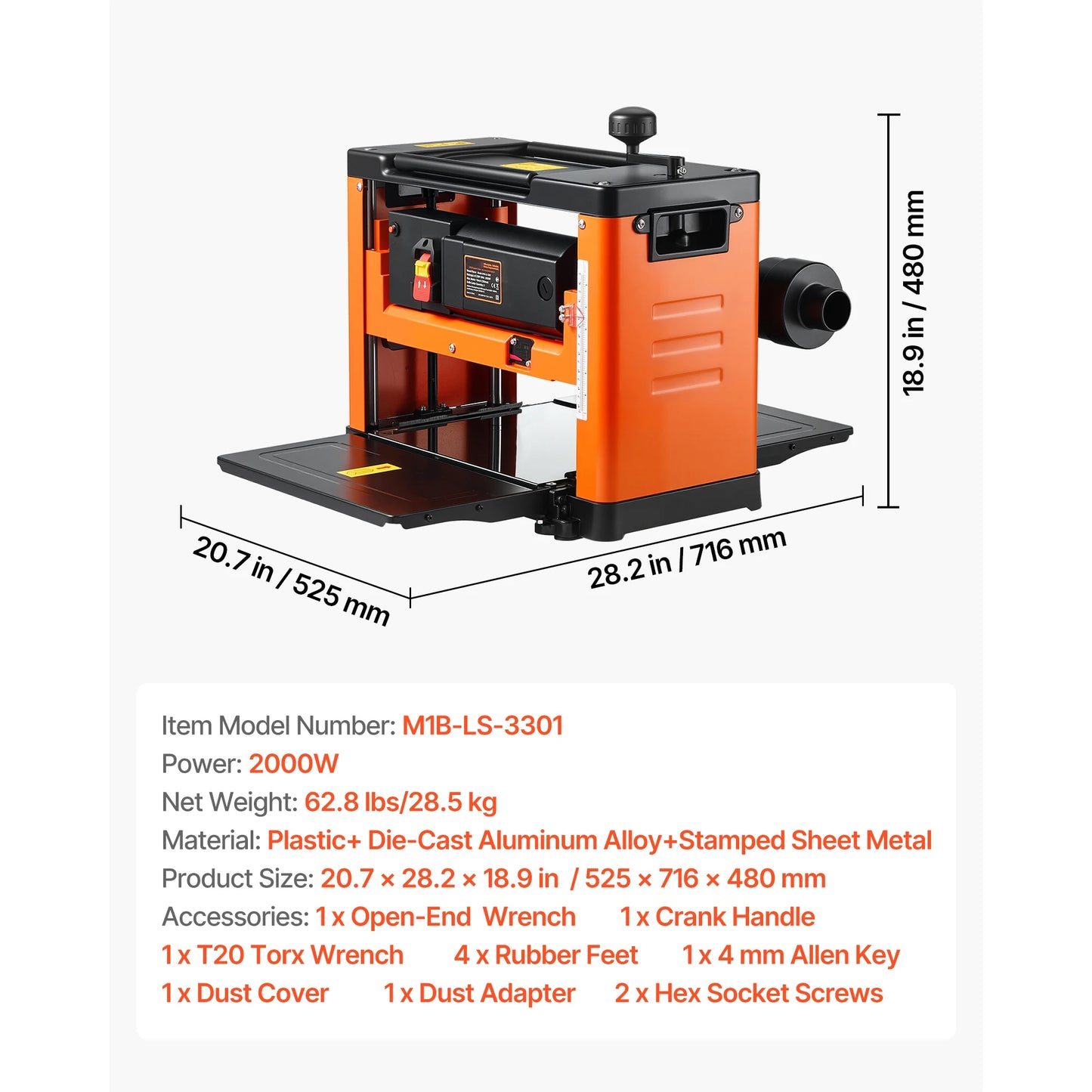 SucceBuy Dual Roller Benchtop Thickness Planer Woodworking