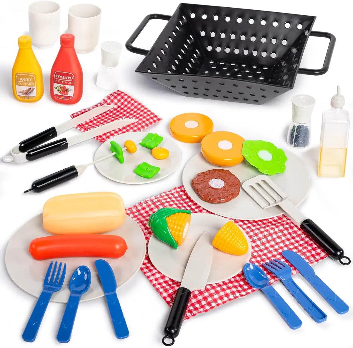 Joyfy Kids Interactive Barbecue Play Set With Kitchen Cooking Pieces