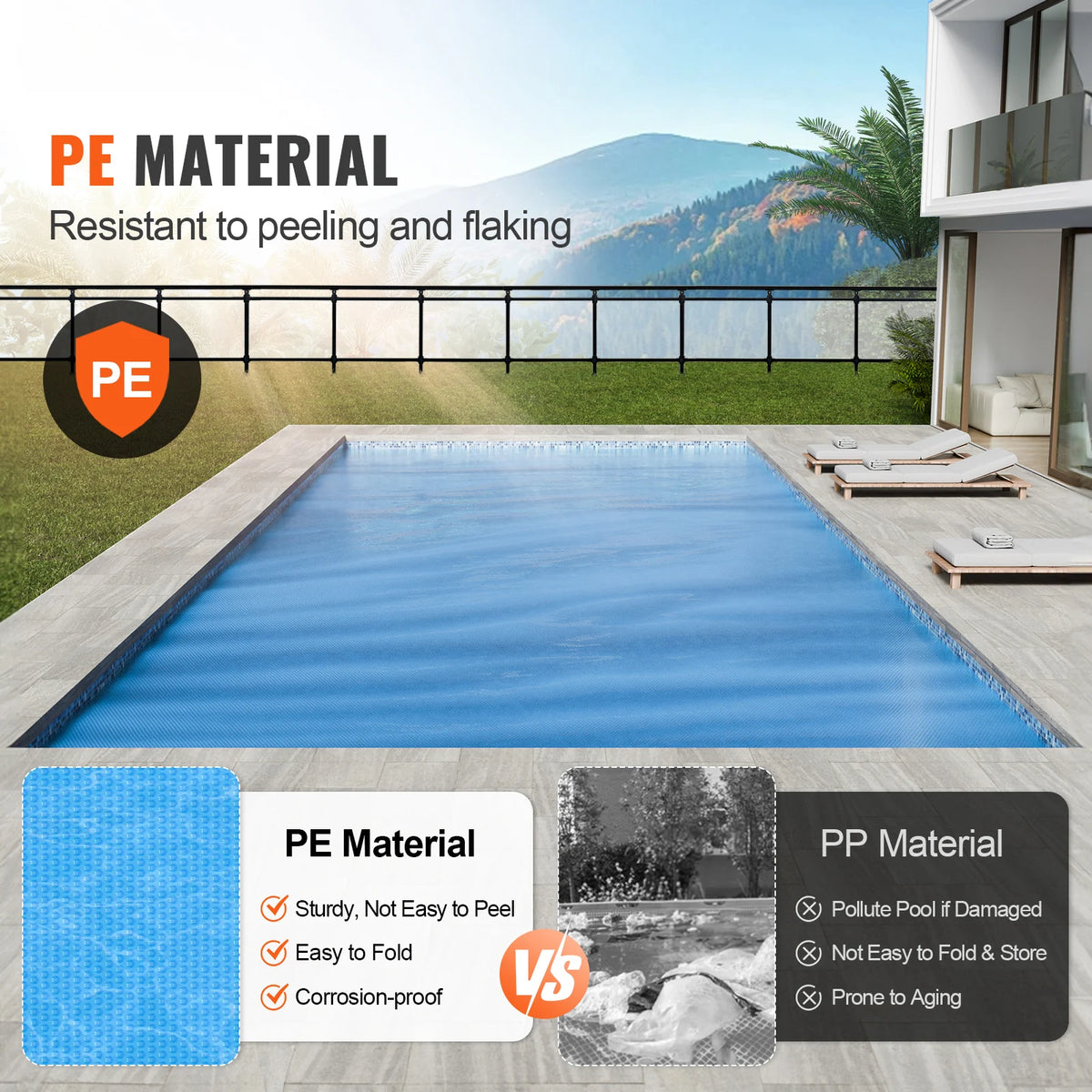 SucceBuy Solar Pool Cover For Rectangular Swimming Pools