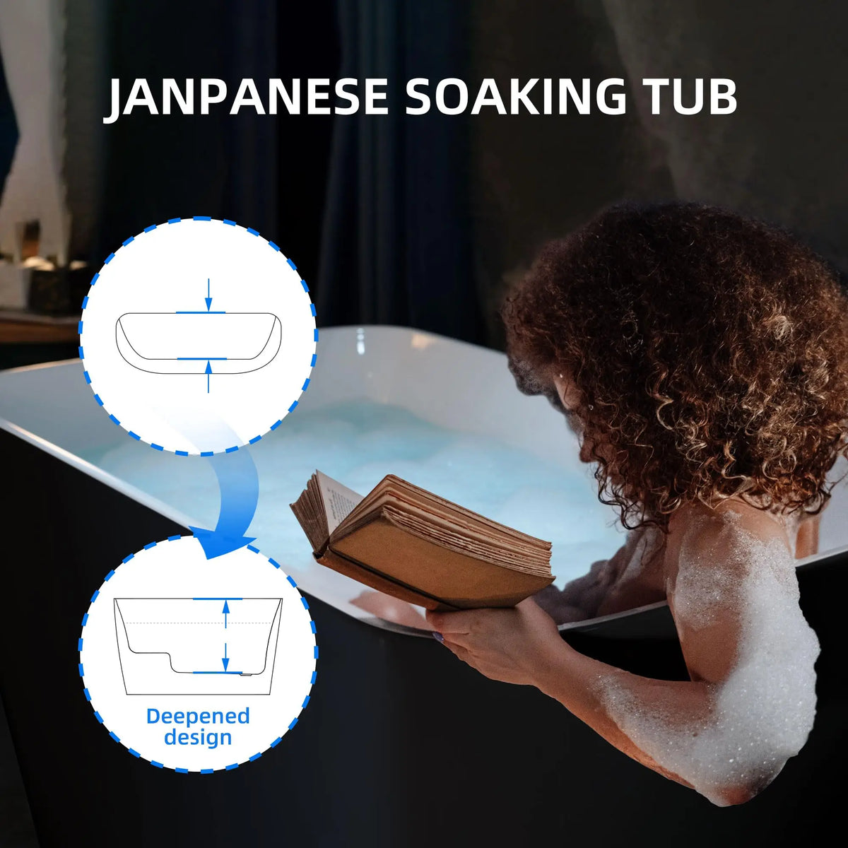 Shkl Acrylic Freestanding Soaking Bathtub With Chrome Overflow