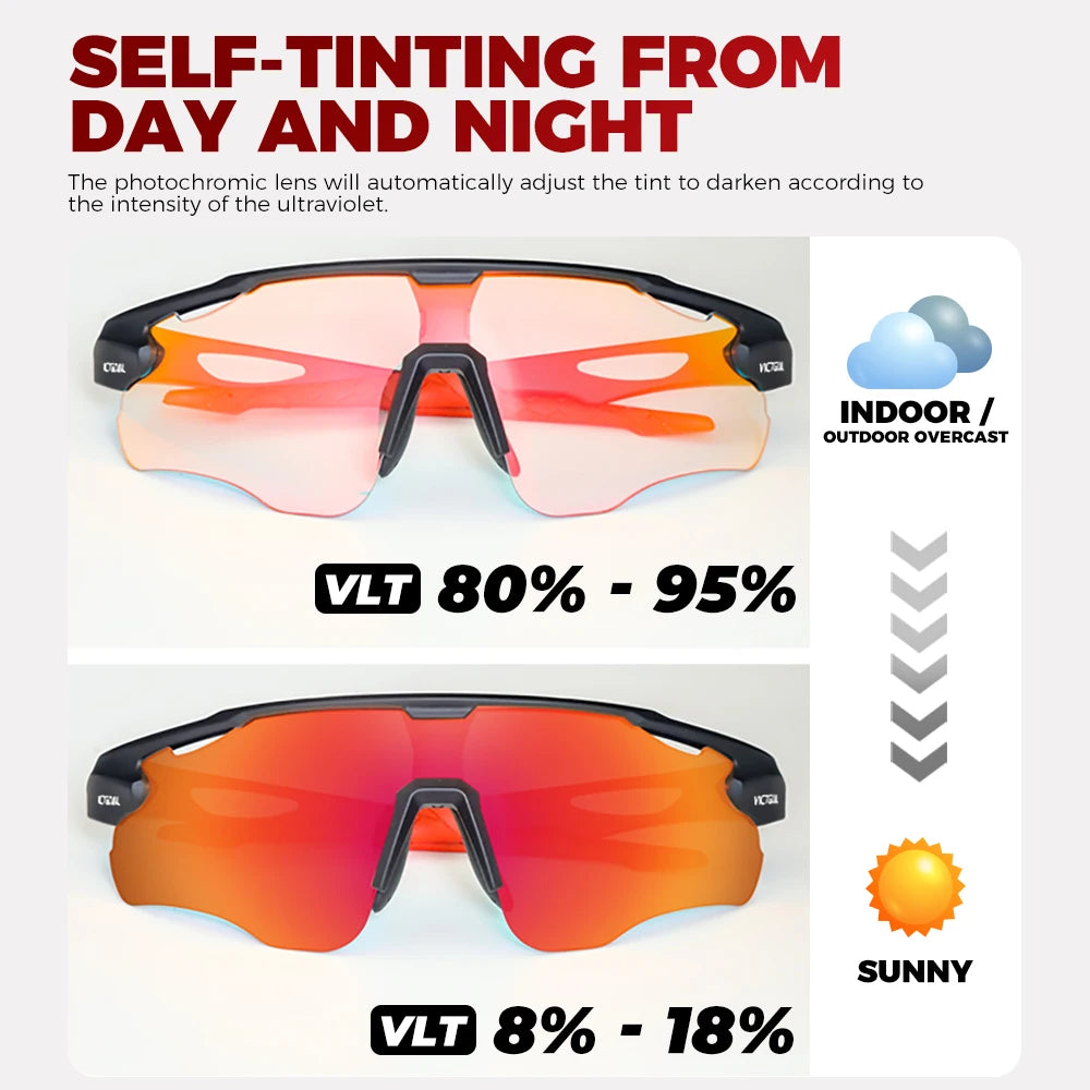 Victgoal Photochromic Cycling Sunglasses With UV400 Protection