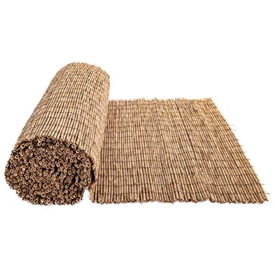 Jumbo Reed Bamboo Screen Fencing Privacy Fence Backyard Divider Decorative Reed Garden Fencing Natural Finish 6 ft H x 16 ft L