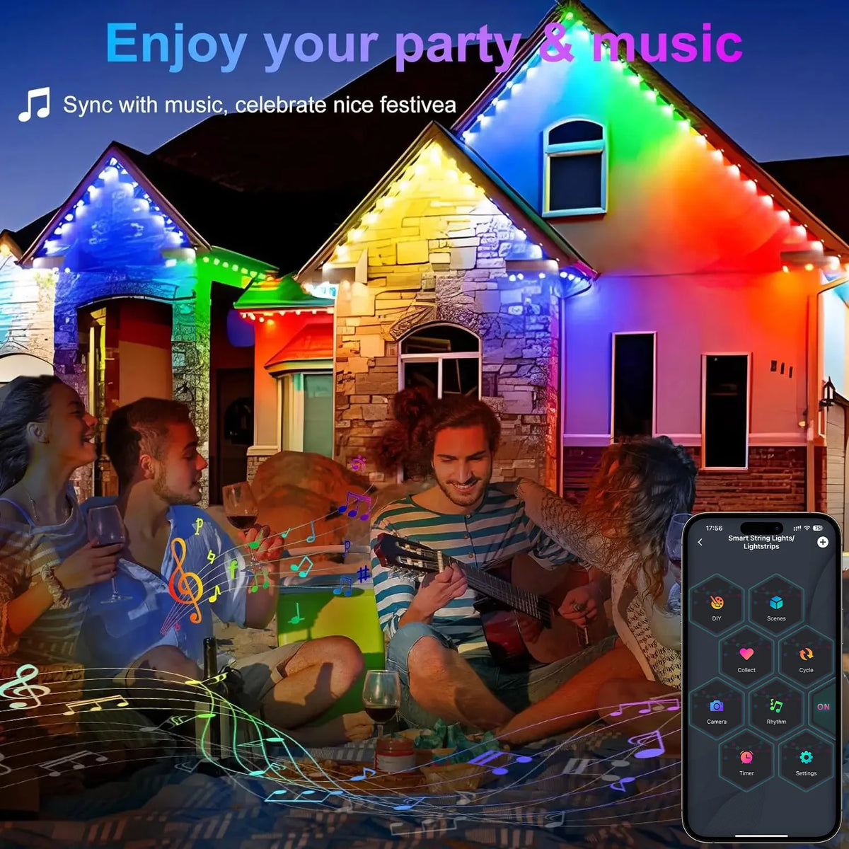 Mimrgb Smart Waterproof Outdoor String Lights Holiday Decor
