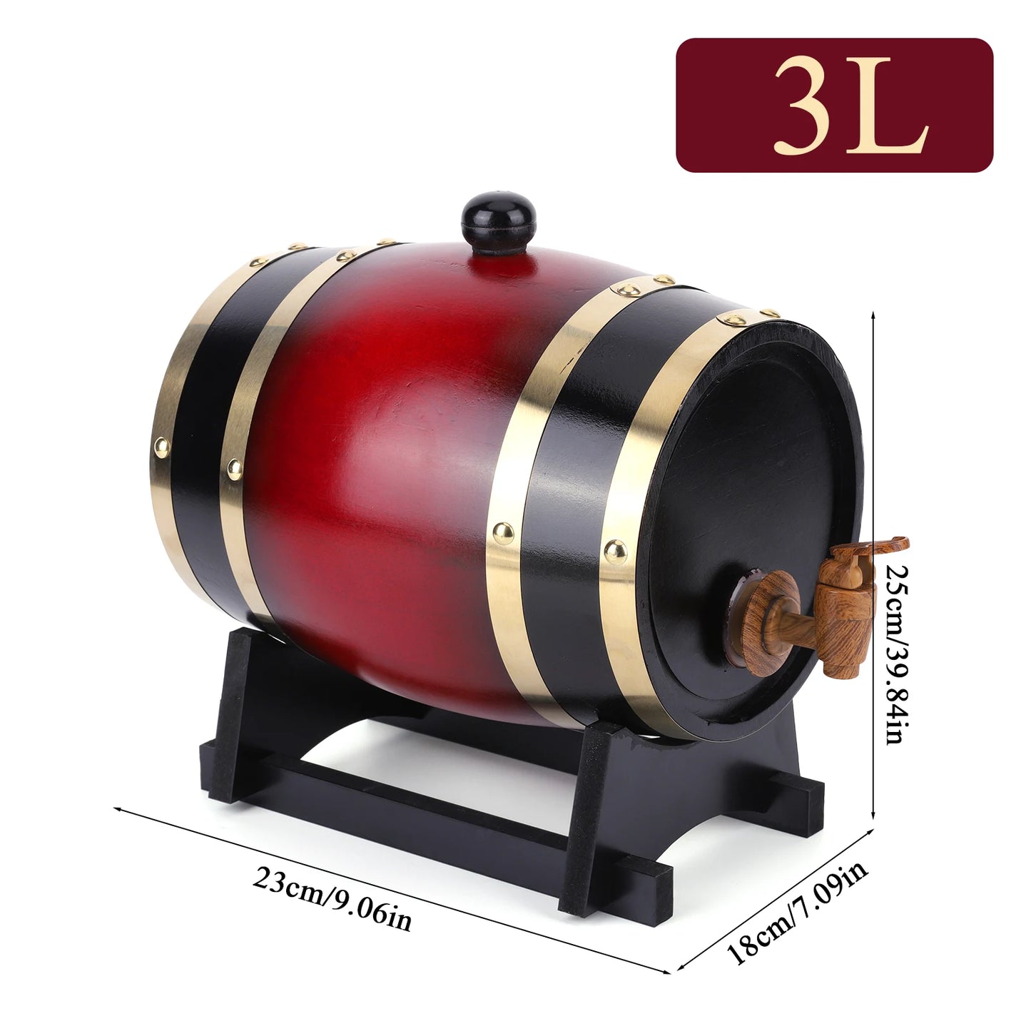 3L Wine Storage Containers with Bracket Vintage Beer Brewing Tools Multi-Purpose Retro Faucet Barrels Home Brewing Accessories