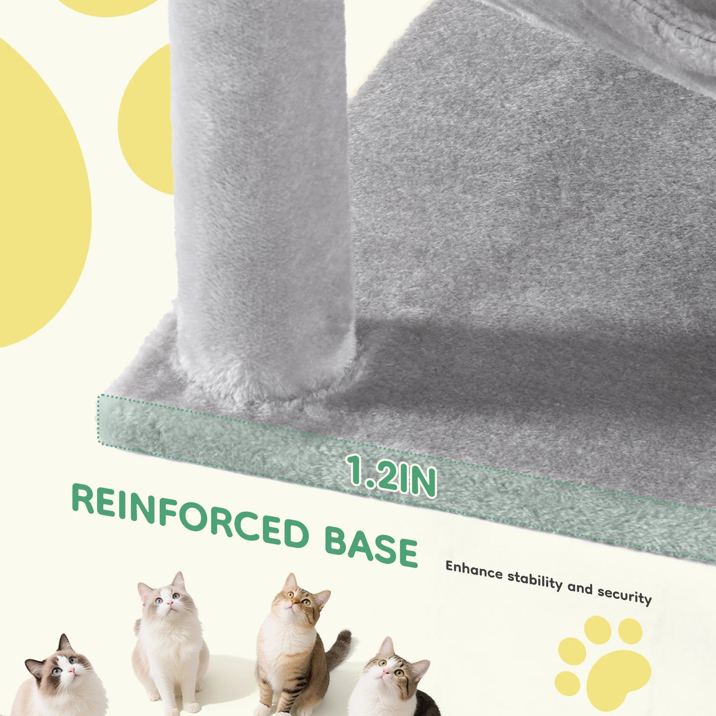 JHK Four Tier Cat Tree Featuring Sisal Posts And Hammock