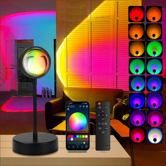App Remote Dimmable Sunset Lamp Projector With 16 Led Modes