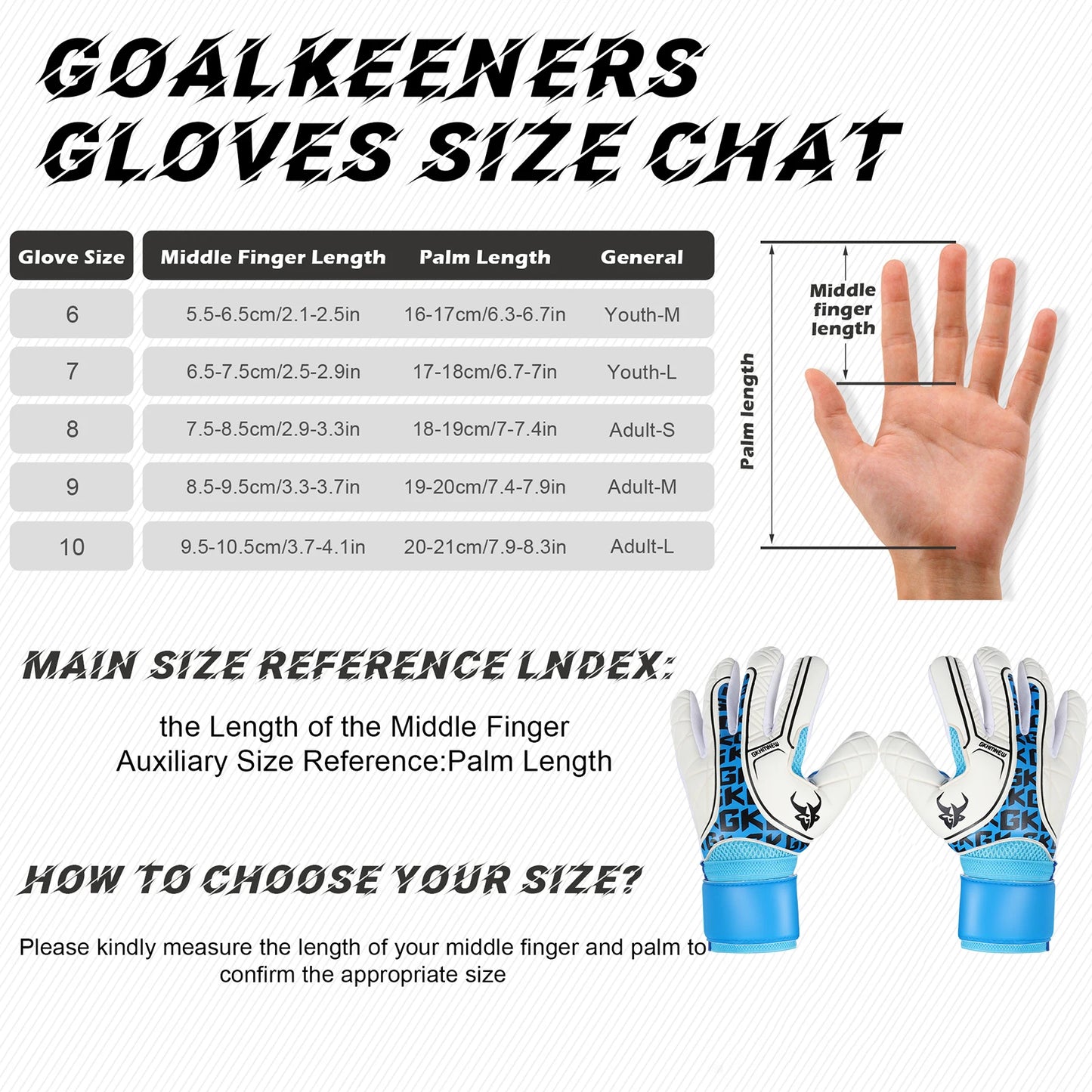 GKHMNEW Premium Knit Palm Soccer Goalkeeper Gloves