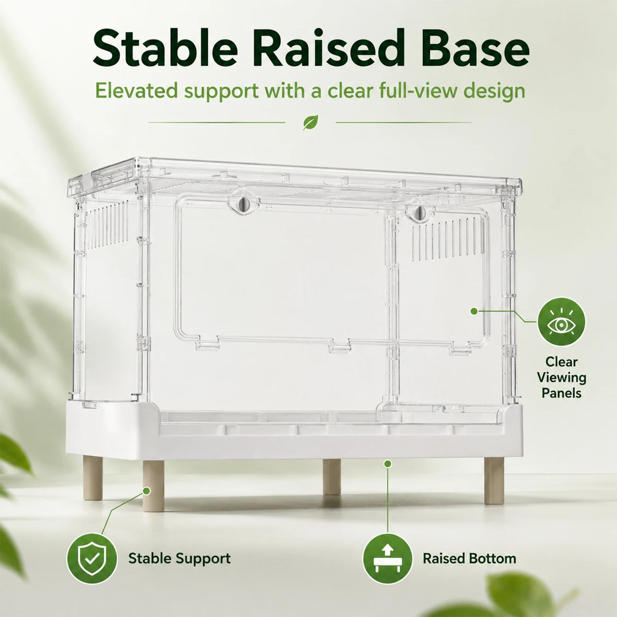 Clear Acrylic Foldable Reptile Terrarium With Front Opening Door