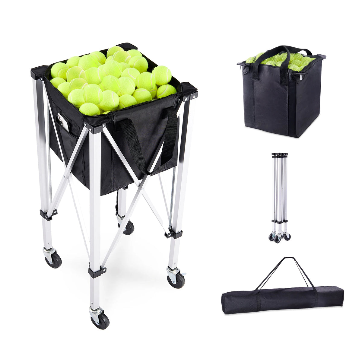 Vevor Foldable Tennis Ball Cart With Wheels For Training