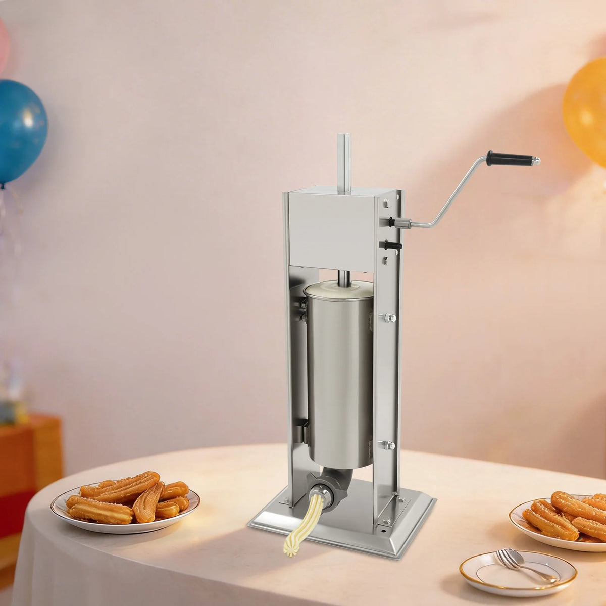 Bymaocar Manual Churros Machine Vertical Stainless Steel Churro Maker