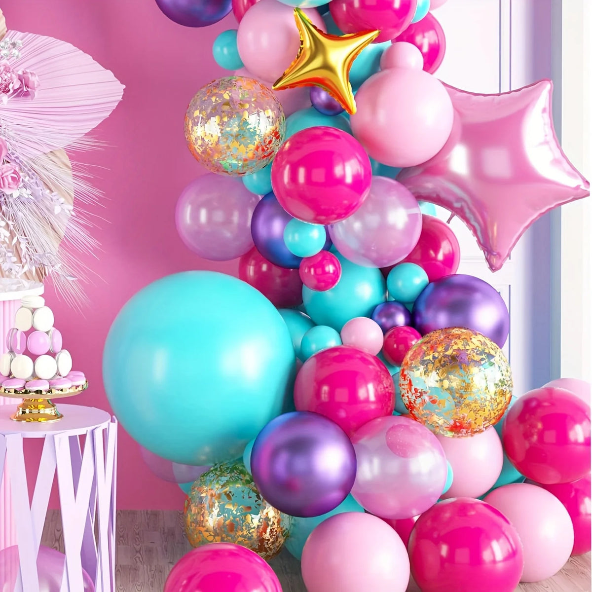 Balloon Arch Kit With Confetti Foil Balloons And Star Accents