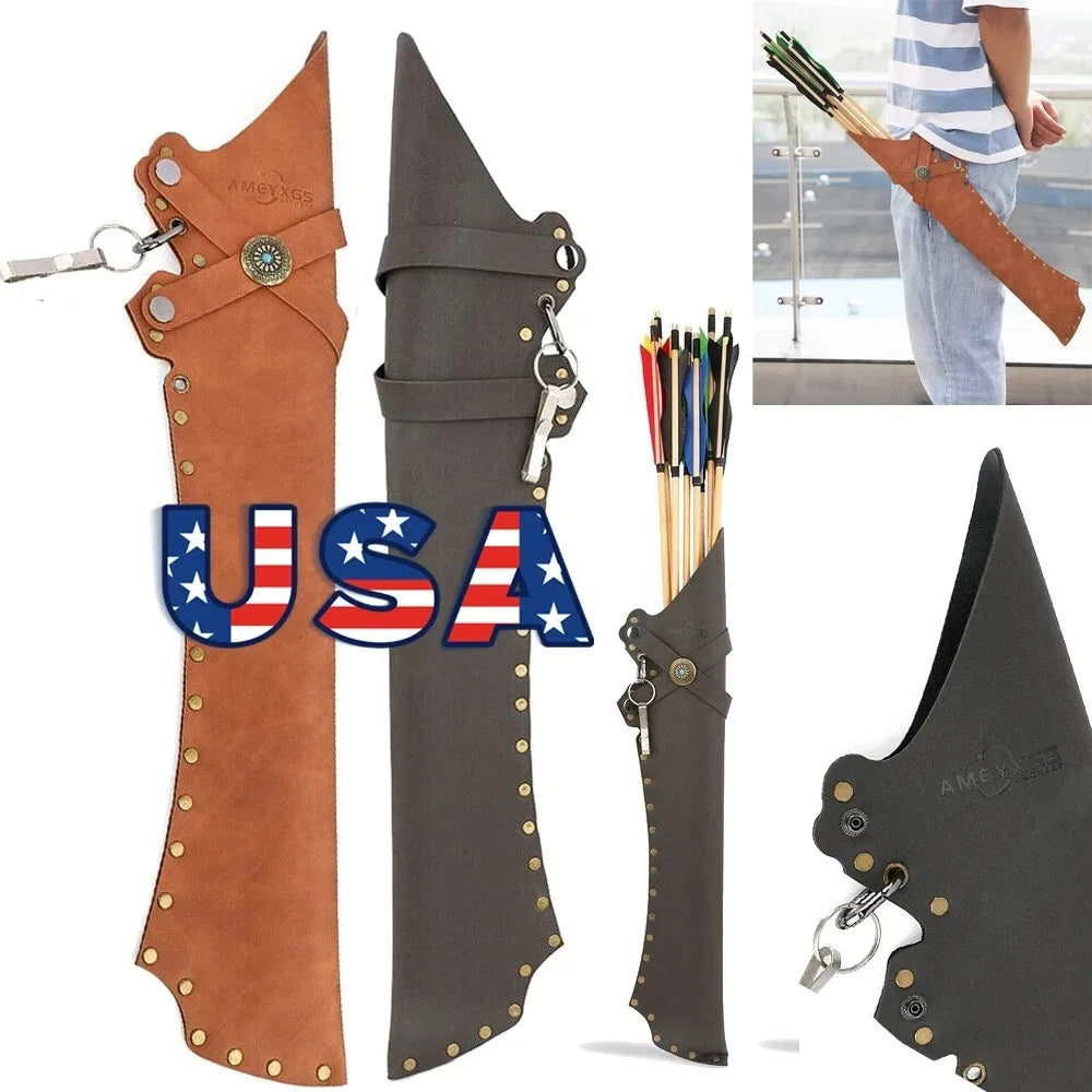 Archery Arrow Quiver Waist Hanging Arrow Holder Storage Bag Left Right Hand For Recurve Compound Bow Target Shooting