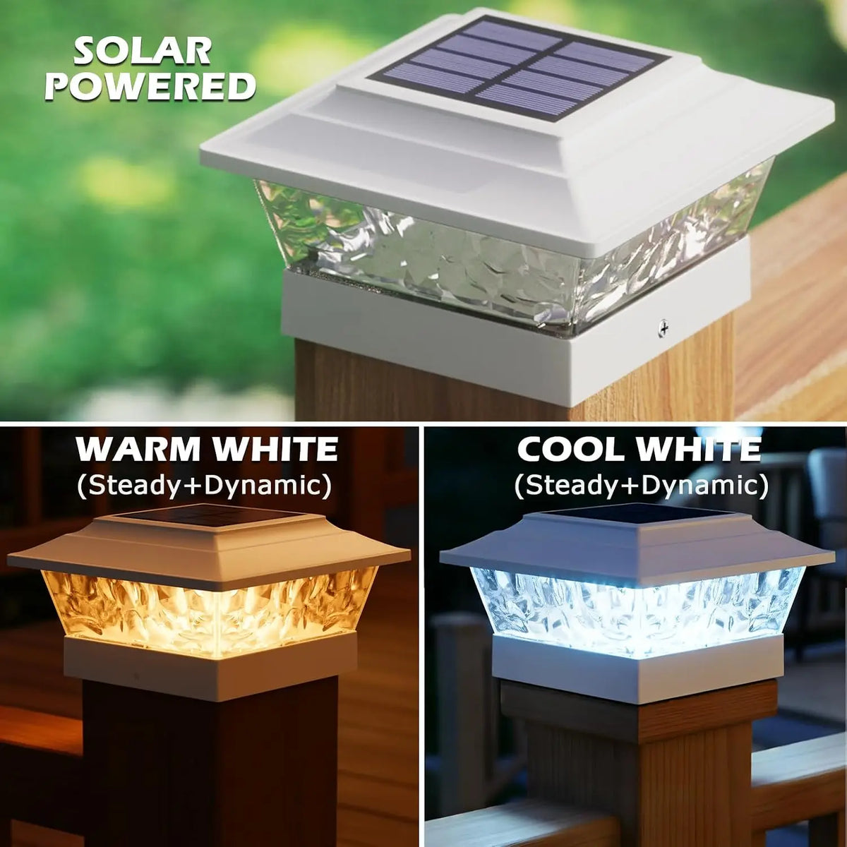 Solar Post Cap Lights Outdoor Led Auto Dusk To Dawn