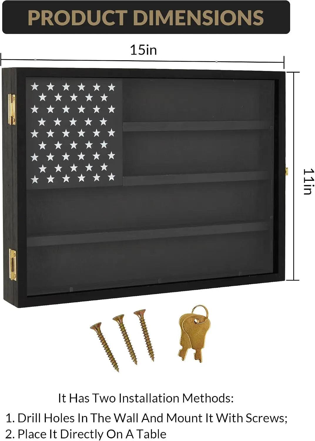 Garvee Lockable Wooden Shadow Box Display Frame Acrylic Door