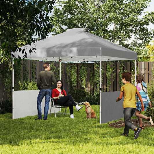 Outsunny Pop Up Canopy Tent With Half Sidewalls Outdoor Gazebo