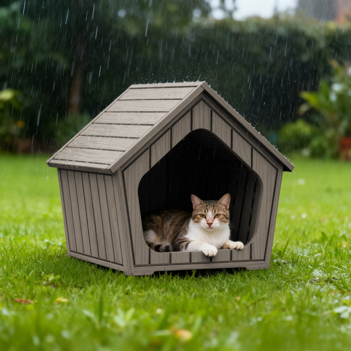 Outdoor Plastic Pet House Waterproof Dog Shelter Ventilated Cabin