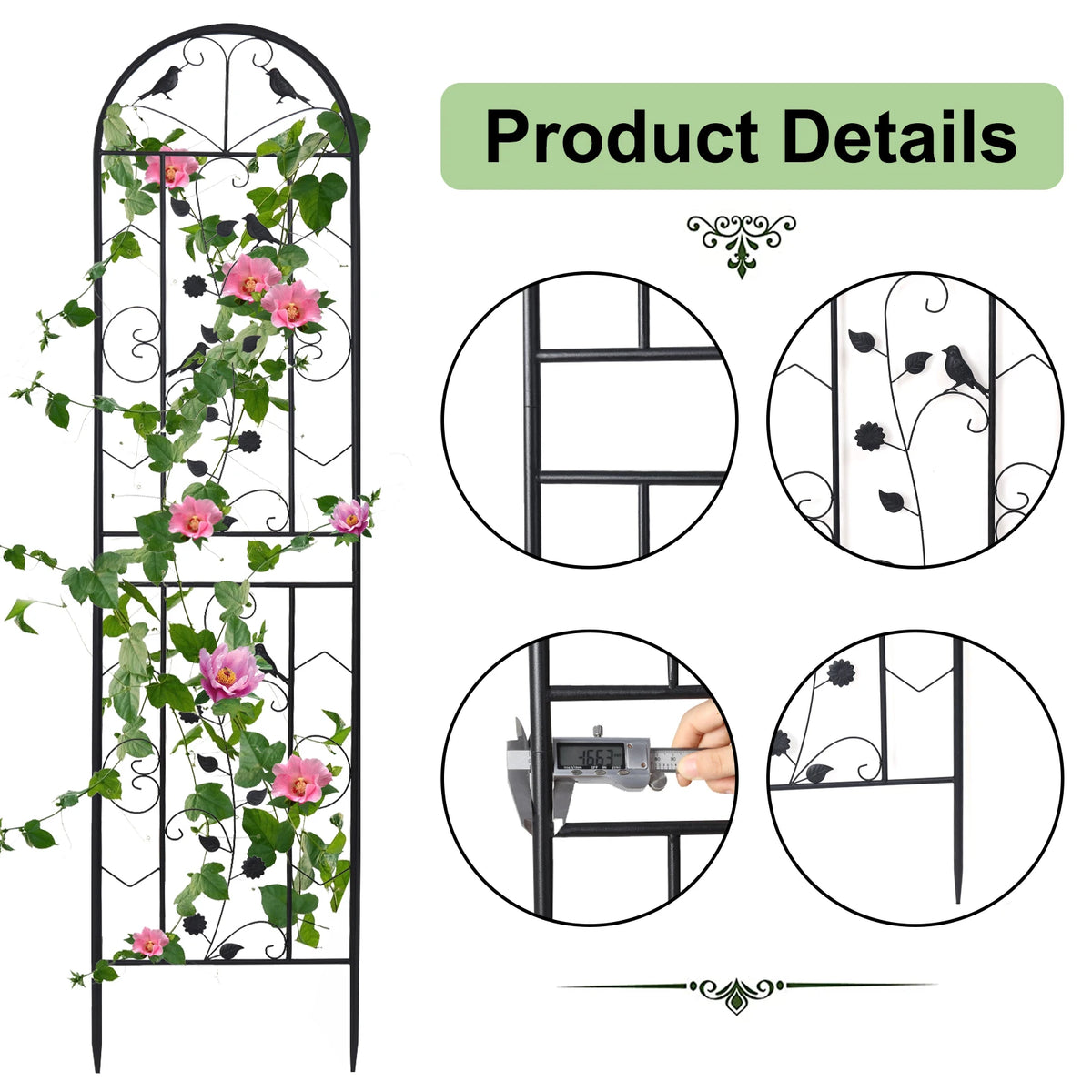 Metal Garden Trellis Anti Rust Climbing Plant Panel Support