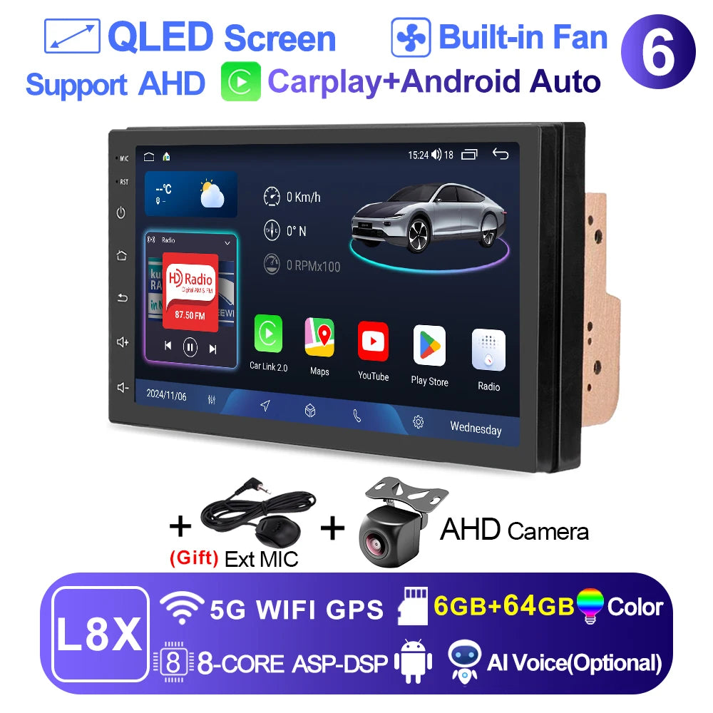 Lehx Android 15 Car Multimedia Player With Wireless Carplay