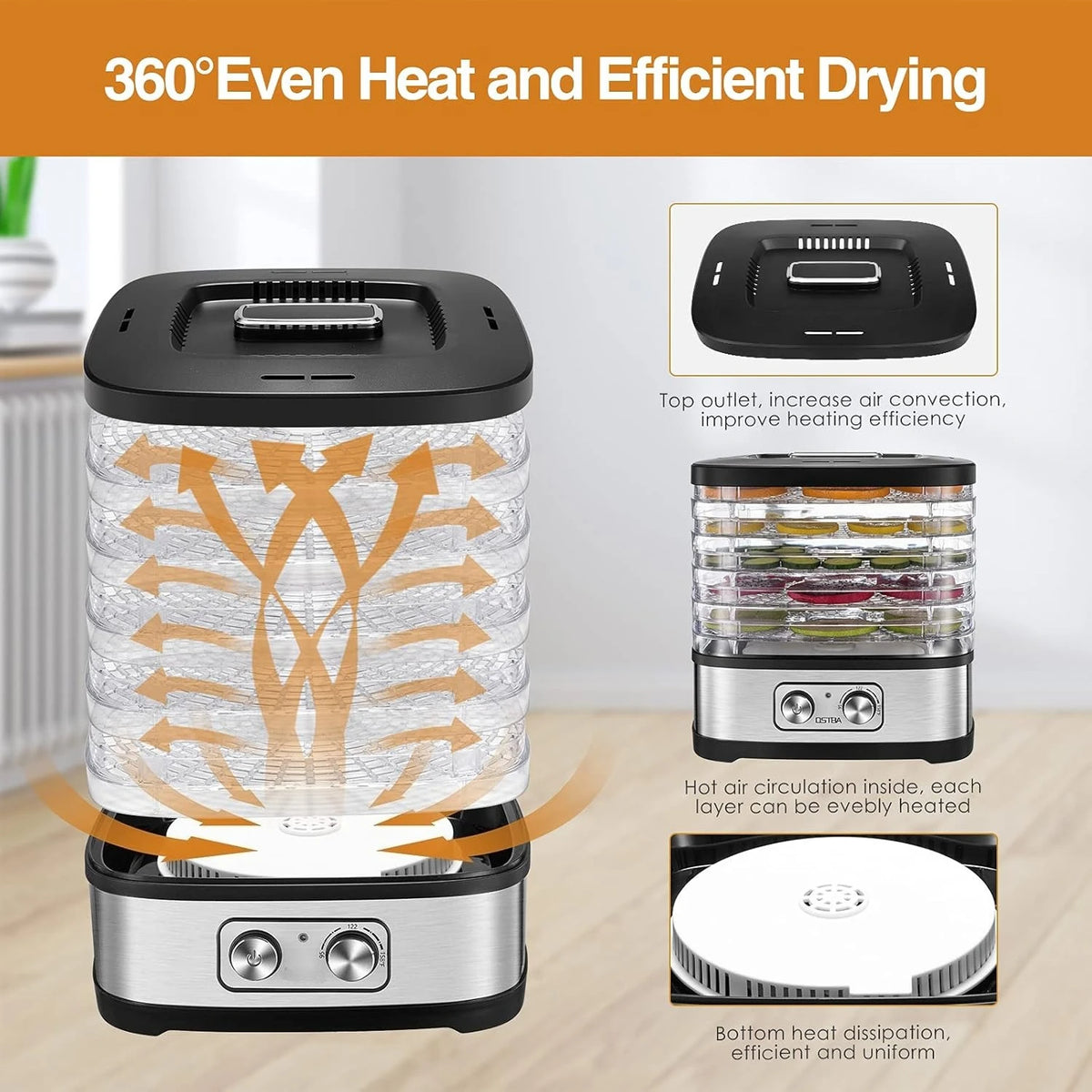 Premium Electric Food Dehydrator For Jerky Fruits And Vegetables