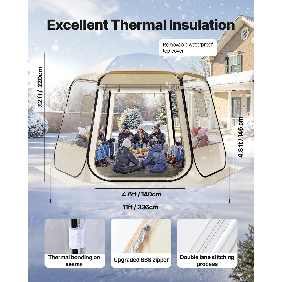 SucceBuy Clear Pop Up Bubble Tent For Outdoor Garden Shelter