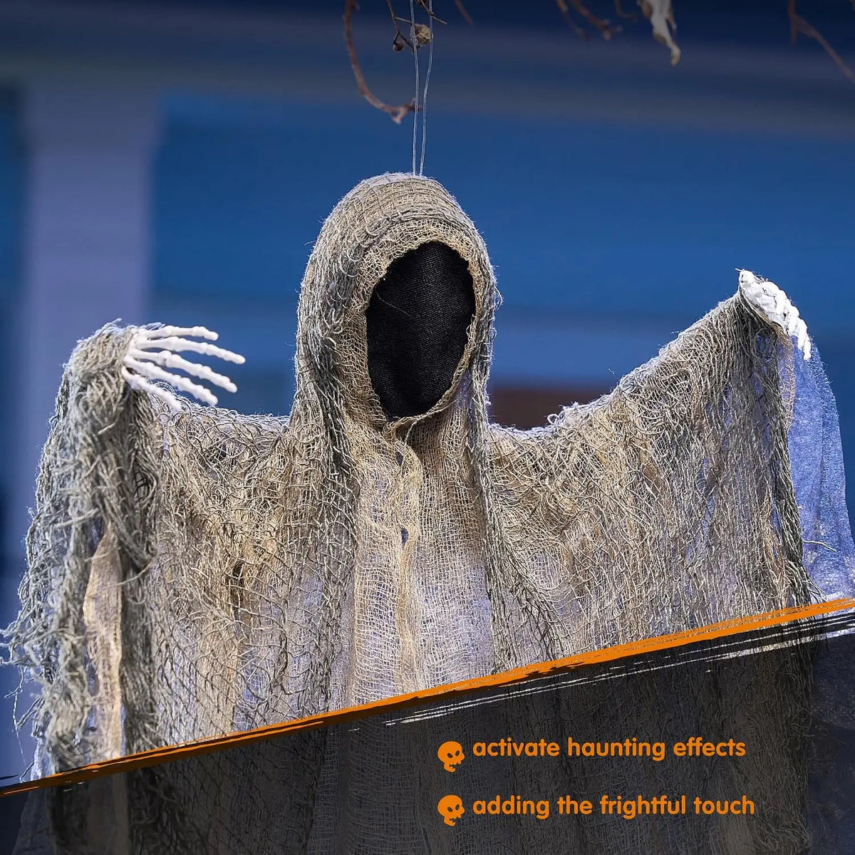 Halloween Hanging Faceless Ghost Grim Reaper Outdoor Party Decorations